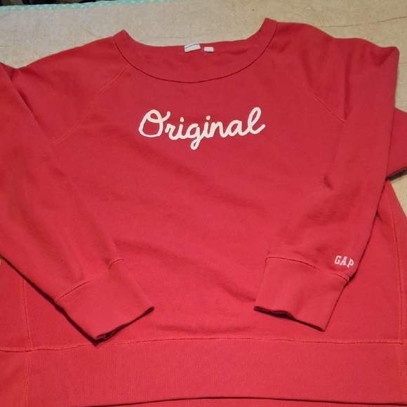 GAP Tops - GAP Bold Red Crewneck Sweatshirt